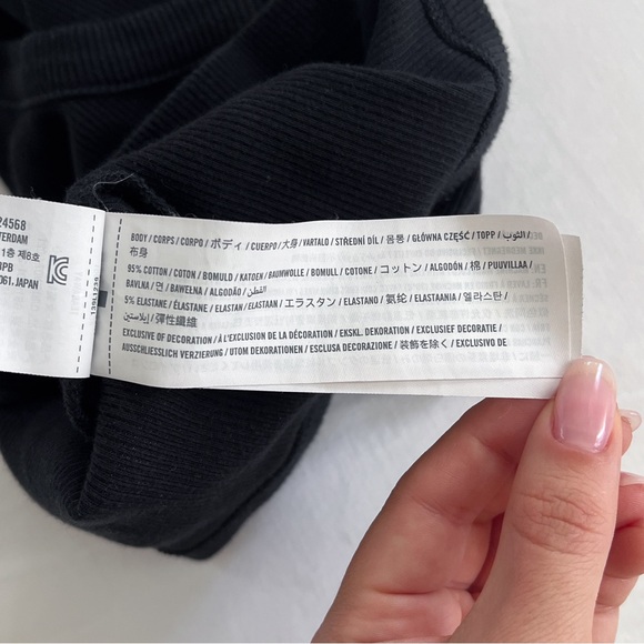 Abercrombie Essential Cropped High-Neck Rib Tank | Black | Size XXS | NWOT - Picture 7 of 10